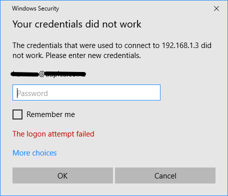 RDP bad login