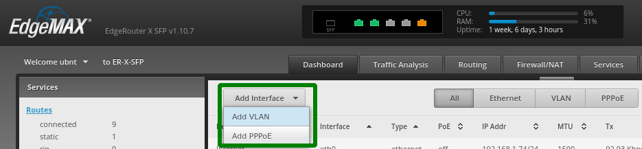 edgerouterx create vlans