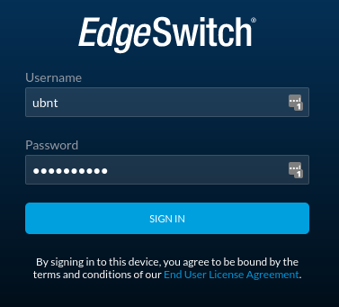 EdgeSwitch10xp login 